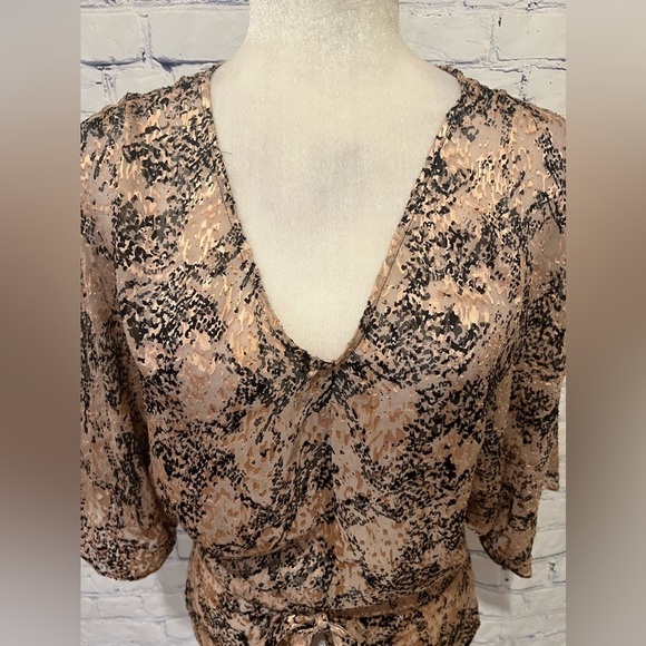 Parker Leopard Print Silk blend Dolman Sleeve Blouse Top XS - Picture 2 of 7